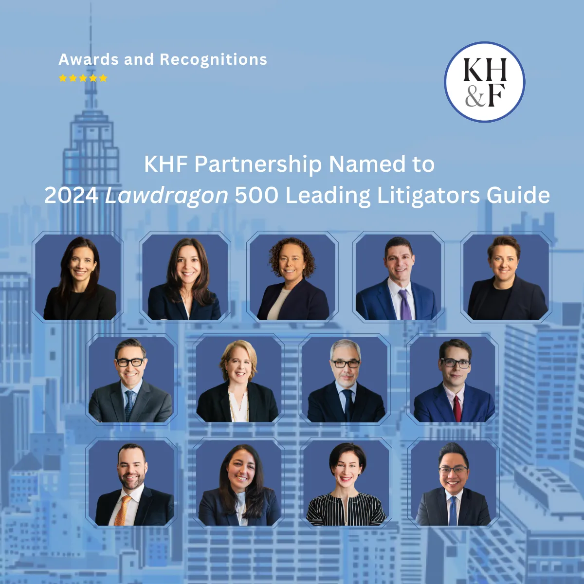 Lawdragon Names KHF Partnership Among its “500 Leading Litigators in America” 