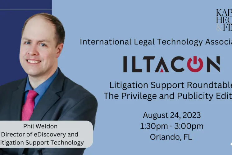 Philip Weldon to Speak at the International Legal Technology Association (ILTA)’s Annual Conference